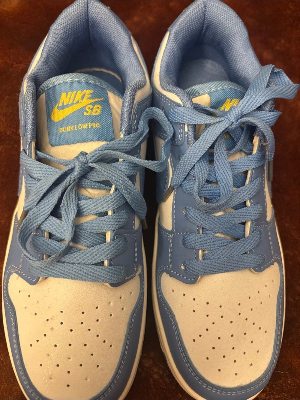 Nike Kids Light Blue and White Low-Top Sneakers — Classic Swoosh Style